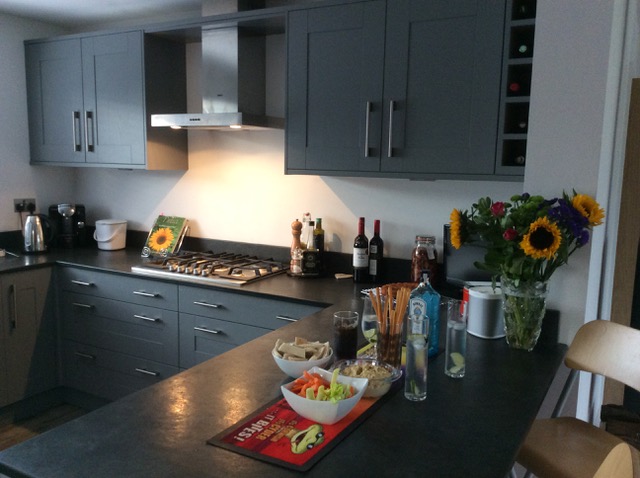 Slate worktop in Devon kitchen after installation