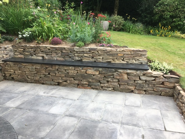 Ardosia slate garden slabs and bench