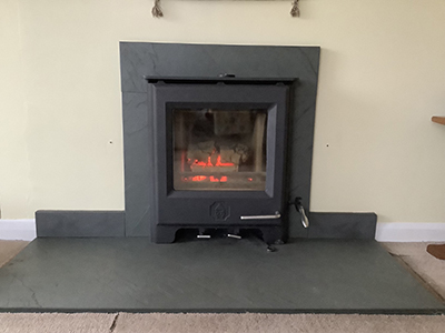 Firehearth with new slate hearth and surround