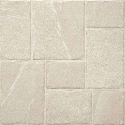 Kansas Beige Imprinted Porcelain slab paving with squares and rectangle pattern