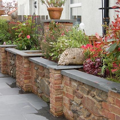Exterior Paving And Wall Coping Using 40mm Thick Brazilian Slate