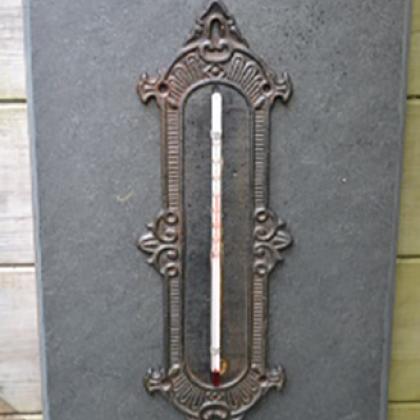 Garden Thermometer set onto a slate backing