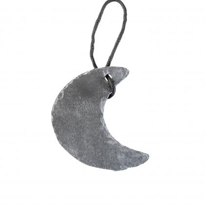 Slate half moon with a rope tie decoration