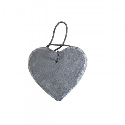 Small slate heart with rope ornament