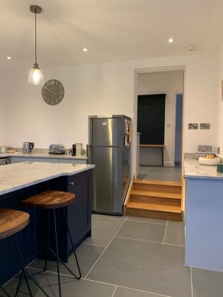 blue grey slate kitchen floor with large slate tiles