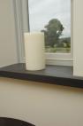 40mm Thick Black Slate sill with Pencil Edge by a window