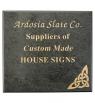 Gold letter slate sign for a house