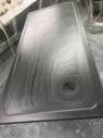 rectangular custom made shower tray with grain along the tray in dark grey