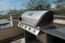 Sunny built in barbecue with slate worktop surrounds