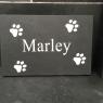 Name for a person and dogs prints in slate