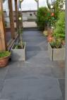 Grey Slate Planter Bases for Rose Arch with tiles below
